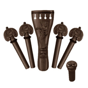 Hand Curved Set Black Decoration Ebony